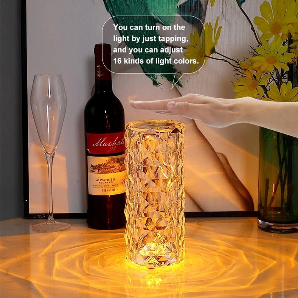 LED Crystal Table Lamp Light 16 Colors