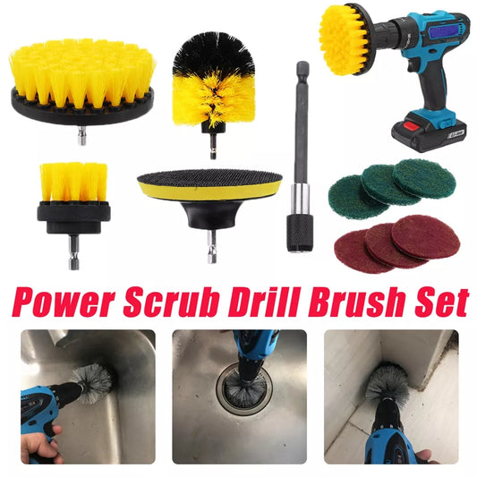 Drill scrubber power cleaning brush set