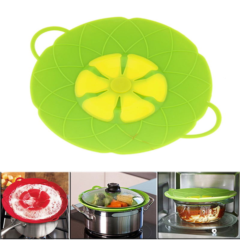Silicone pot spill stopper lid