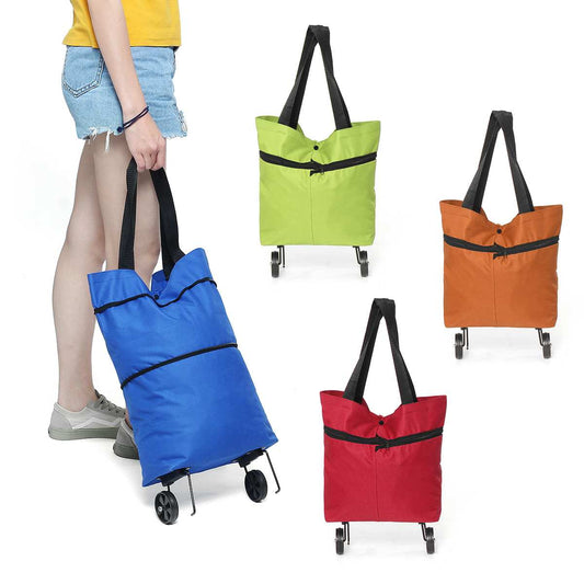 Foldable shopping cart with wheels