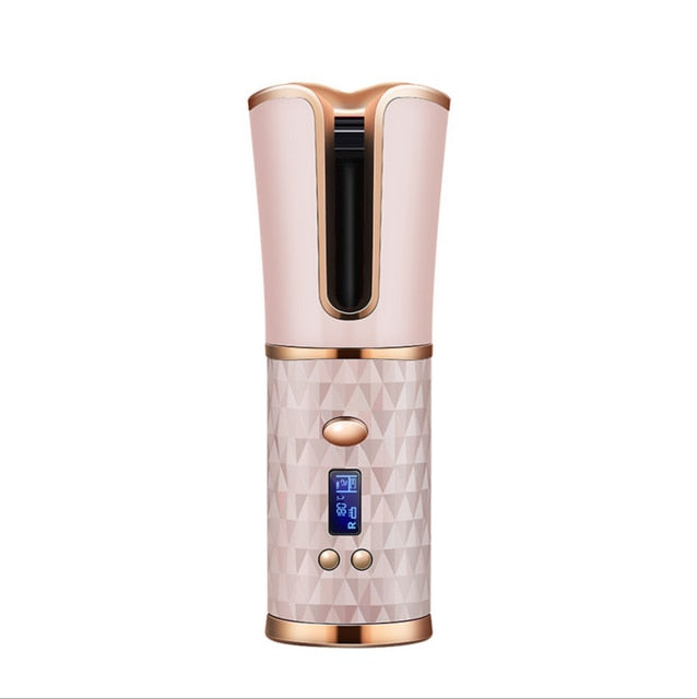 Cordless Automatic Hair Curler iron wireless Curling Iron USB Rechargeable Air Curler for Curls Waves LCD Display Ceramic Curly