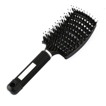Curved Boar Bristle & Scalp Massage Hair Brush