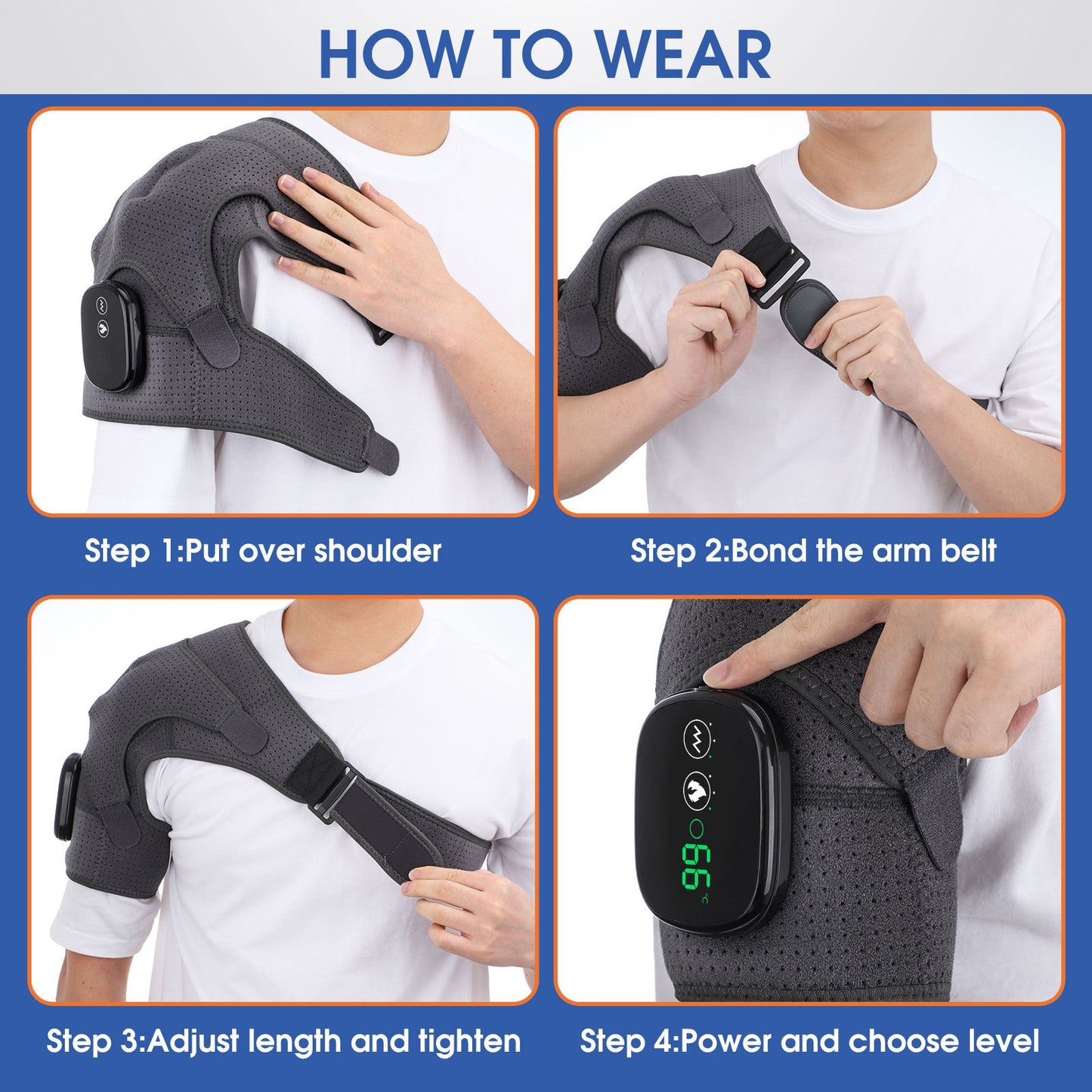 3 Speed Vibration Electric Massage Shoulder Pad
