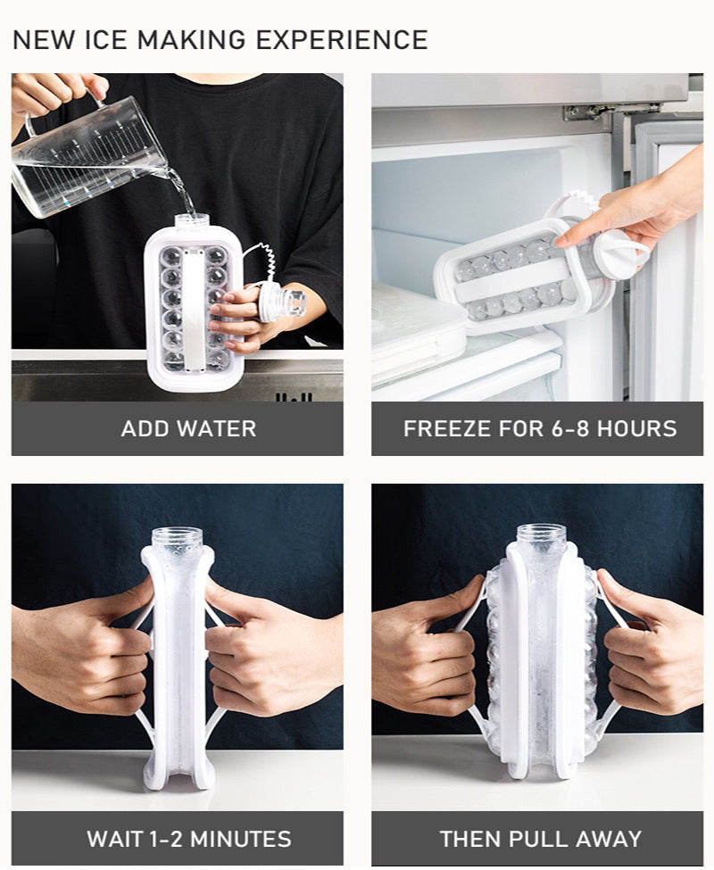 Multifunctional Portable Ice Ball Maker Bottle