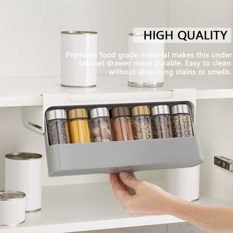 Under-shelf Spice Organizer Spice Bottle Storage Rack Kitchen