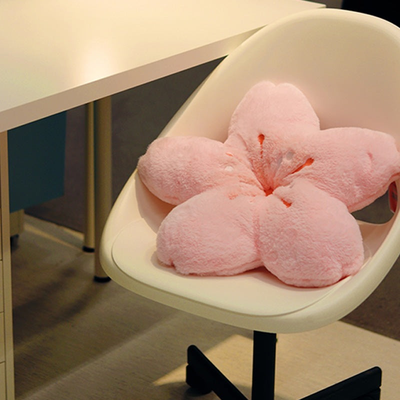 Cherry Blossom Throw Pillow Sakura Shape Plush Cushion Kawaii