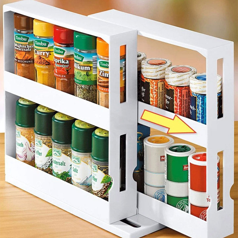 Multi-Function Rotating Storage Kitchen Seasoning Rack