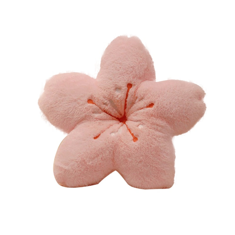 Cherry Blossom Throw Pillow Sakura Shape Plush Cushion Kawaii