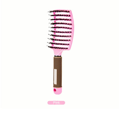 Curved Boar Bristle & Scalp Massage Hair Brush