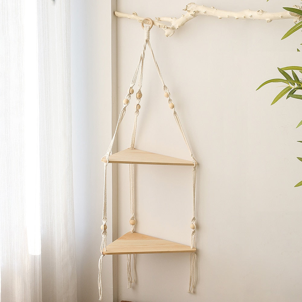 Wall Hanging Shelves Wood Stand Home Decor