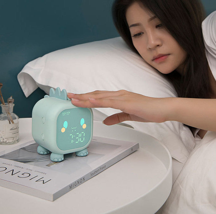 Cute Dinosaur Digital Alarm Clock For Kids Bedside Clock Children Sleep Trainer Wake Up Night Light