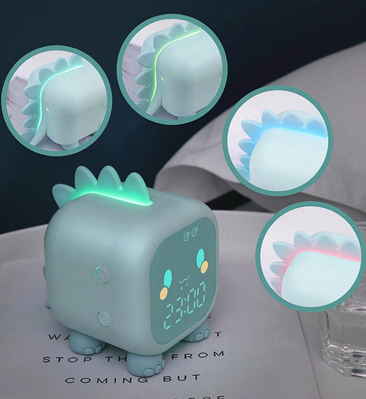 Cute Dinosaur Digital Alarm Clock For Kids Bedside Clock Children Sleep Trainer Wake Up Night Light
