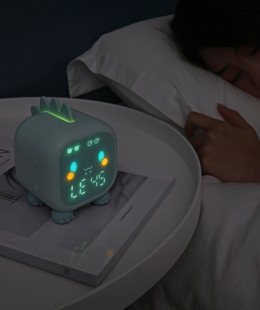 Cute Dinosaur Digital Alarm Clock For Kids Bedside Clock Children Sleep Trainer Wake Up Night Light