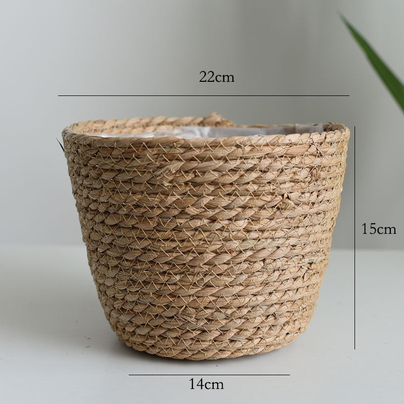 Plastic Lined Woven Plant Pot/Basket