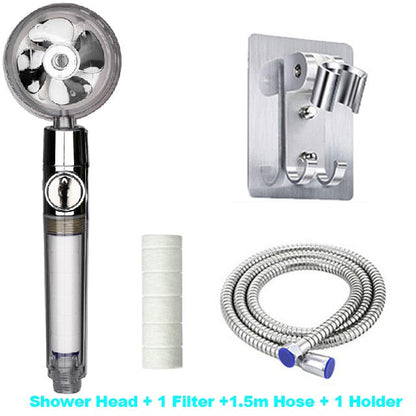 Turbo Propeller Rainfall Handheld Shower Head Water Saving for Bathroom Accessaries Showerhead Body Jet Shower