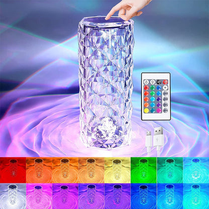LED Crystal Table Lamp Light 16 Colors
