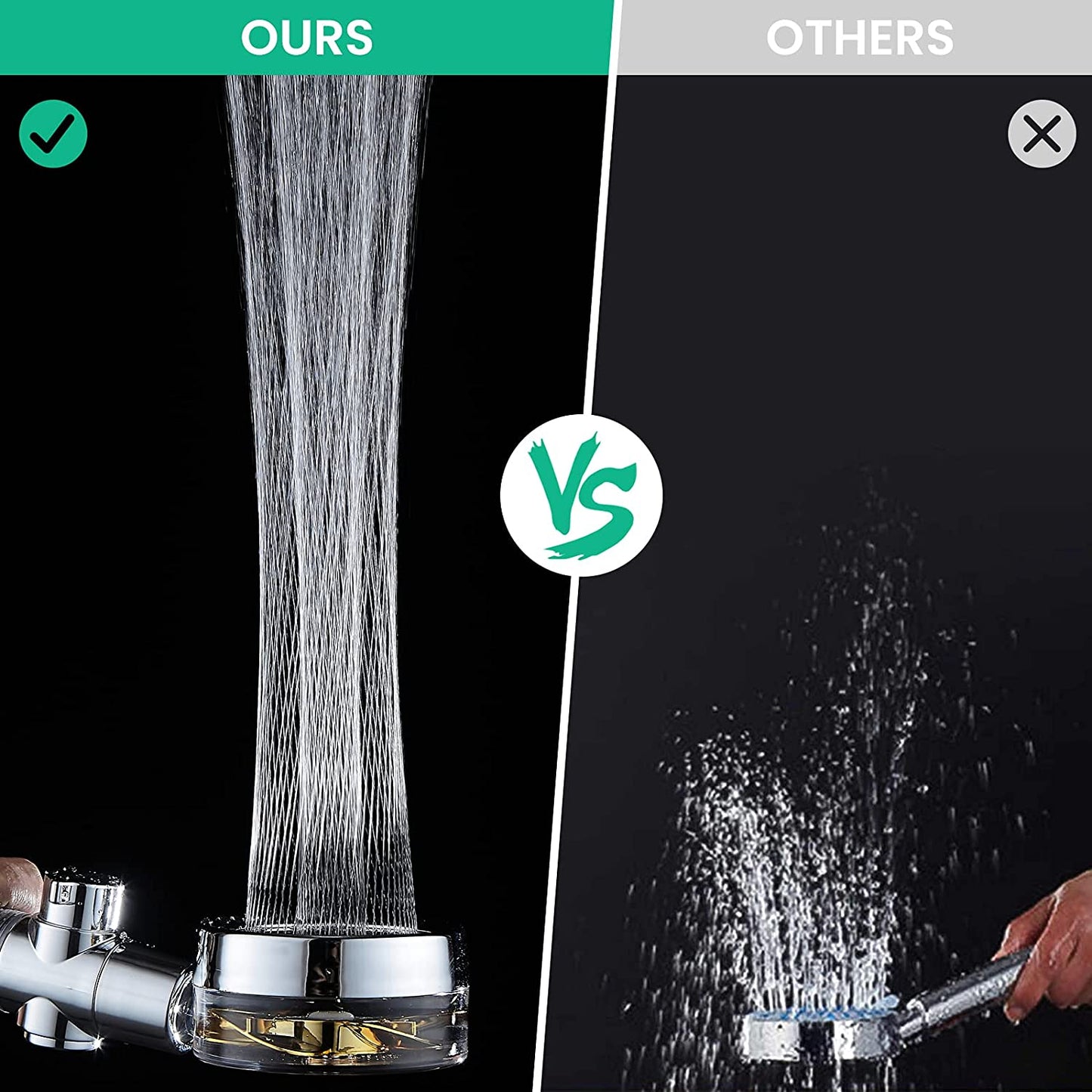Turbo Propeller Rainfall Handheld Shower Head Water Saving for Bathroom Accessaries Showerhead Body Jet Shower