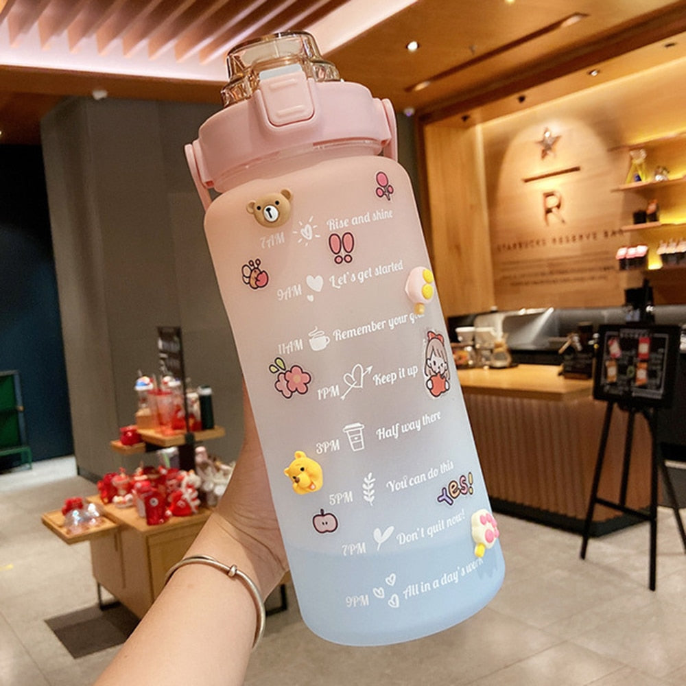 Fitness Motivational 2 liter Water Bottle