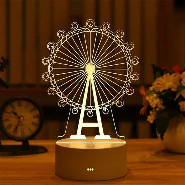 3D Acrylic Led Lamp for Home Night Light Table Lamp