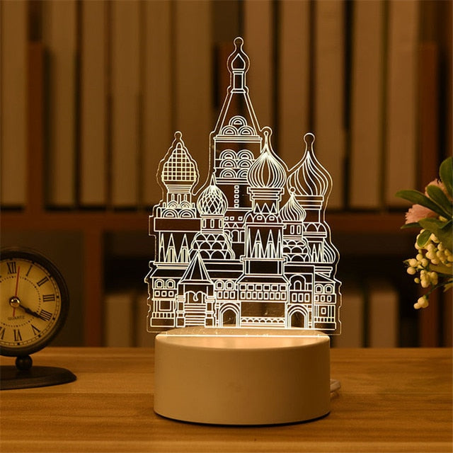 3D Acrylic Led Lamp for Home Night Light Table Lamp