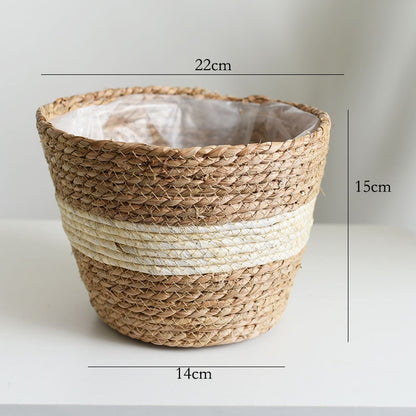 Plastic Lined Woven Plant Pot/Basket