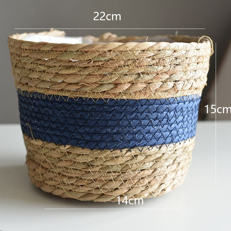 Plastic Lined Woven Plant Pot/Basket
