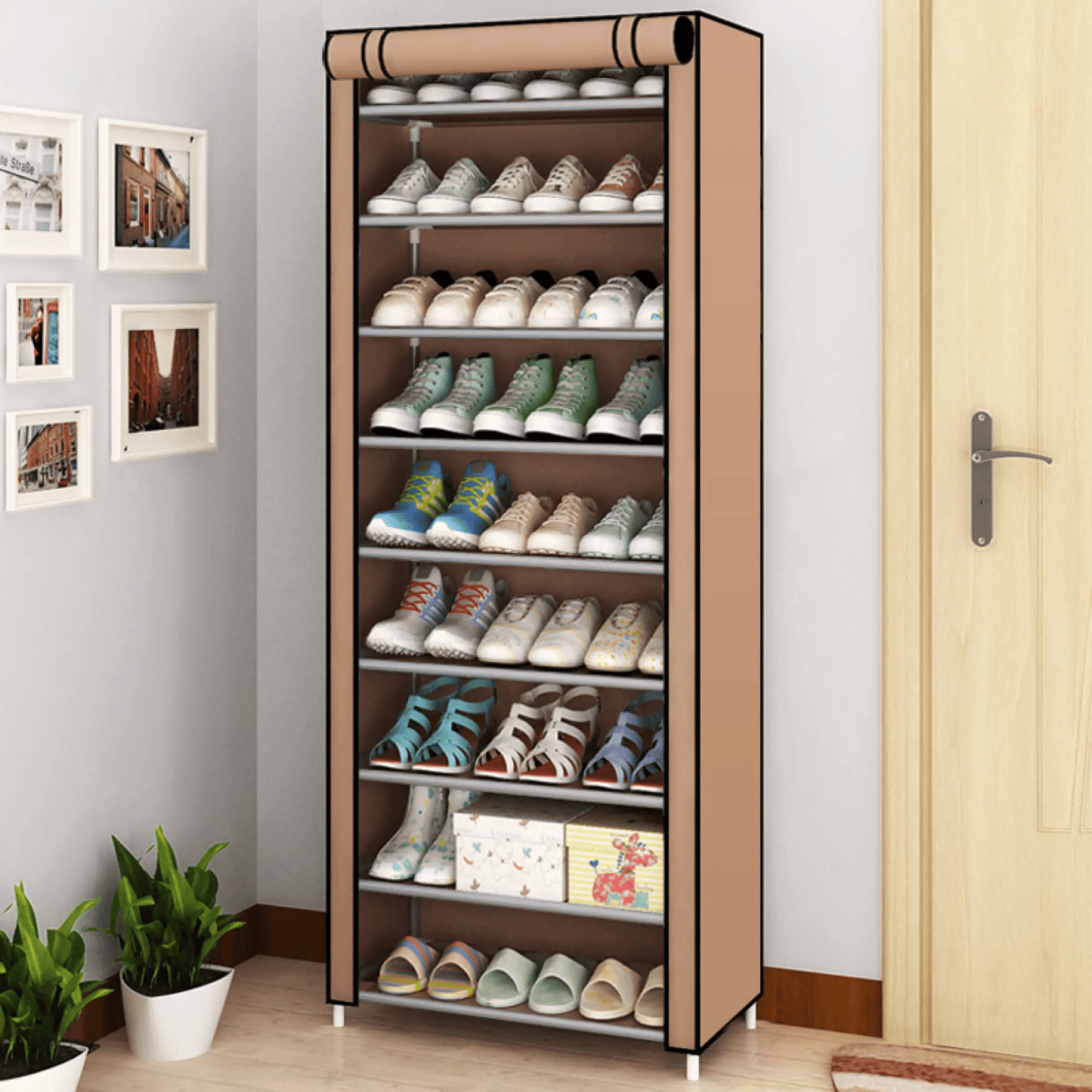 Shoe Rack 10 Layer Shoe Storage Cabinet Standing Shoe Organizer