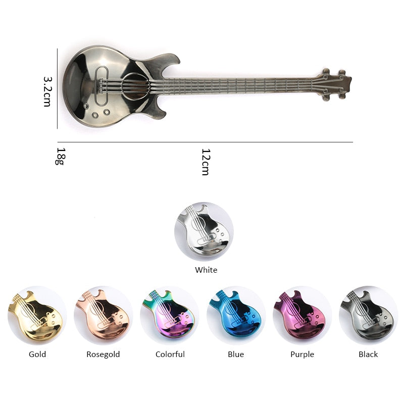 Guitar-Shaped Spoon Set