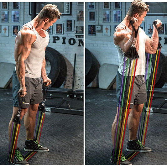 14-piece resistance bands set for home workout