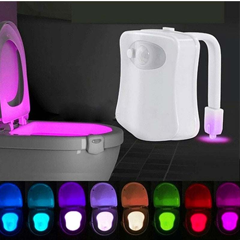 Motion sensor 8-color toilet night light