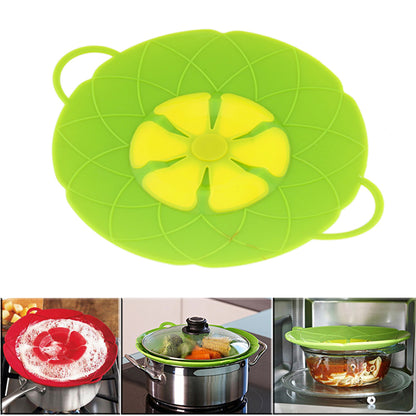 Silicone pot spill stopper lid