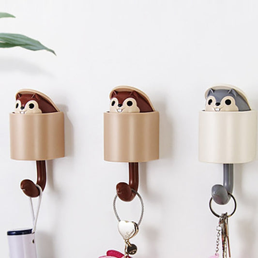 Cute squirrel wall hook for keys and coats