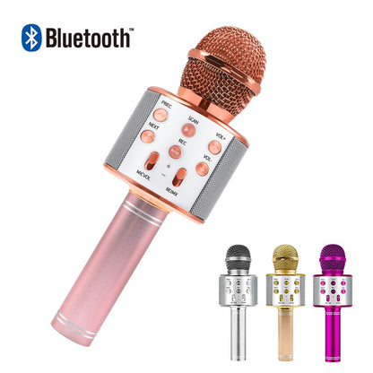 Wireless Bluetooth karaoke microphone with speaker