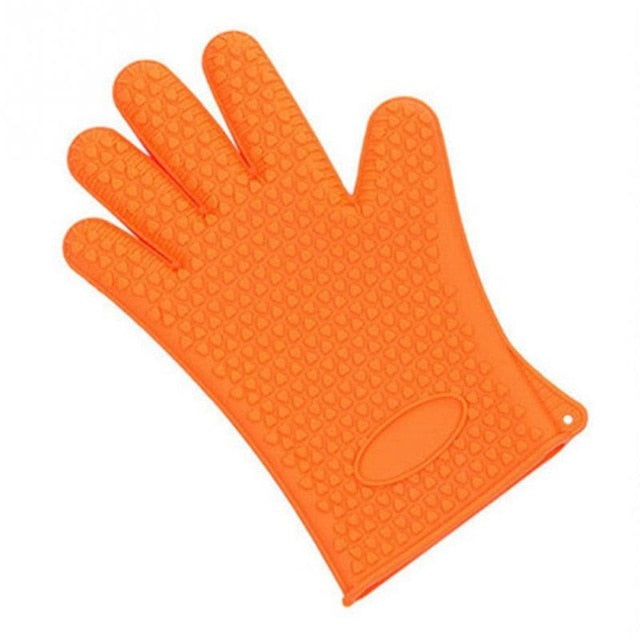 1Pcs Heat Resistant Silicone Glove Cooking Baking BBQ Oven Pot Holder Mitt Kitchen Red Hot Search