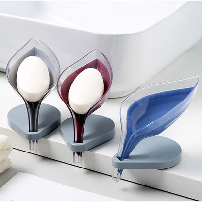 Leaf shape bathroom soap dish in multiple colors