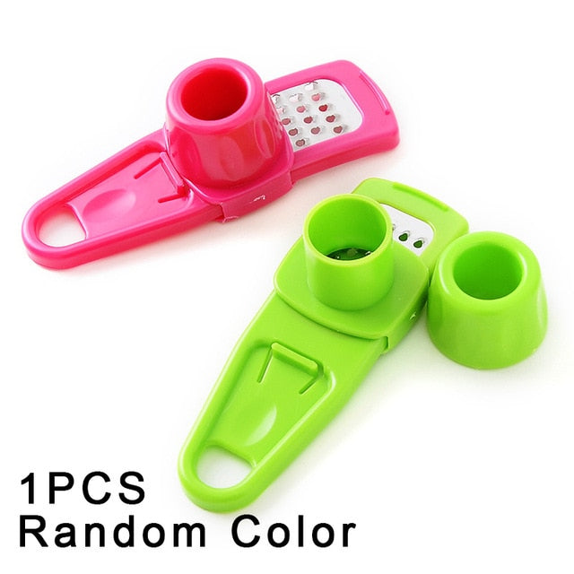 Stainless Steel Garlic Press & Slicer