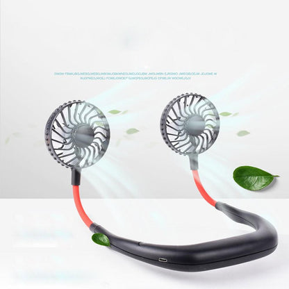 Portable hands-free USB rechargeable neck fan