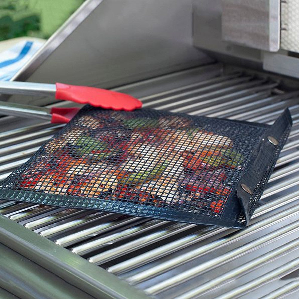 Non-stick mesh BBQ grilling bag