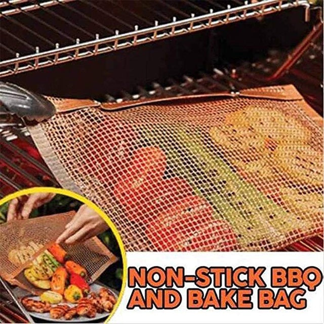 New Hot Non-Stick Mesh Grilling Bag Outdoor Picnic Tool Bolsa De Barbacoa Reusable and Easy to Clean Non-Stick BBQ Bake Bag