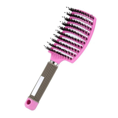 Curved Boar Bristle & Scalp Massage Hair Brush