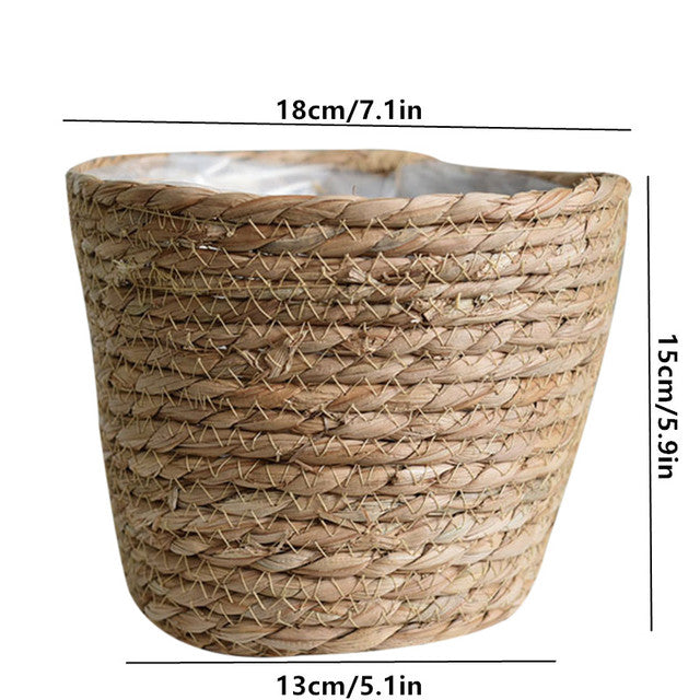 Plastic Lined Woven Plant Pot/Basket