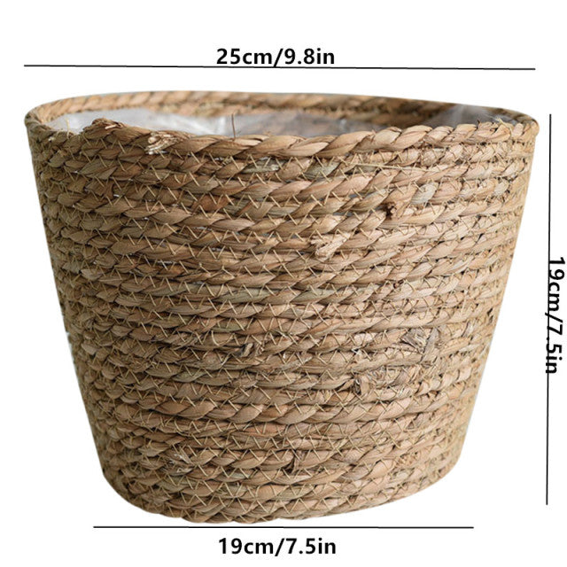 Plastic Lined Woven Plant Pot/Basket