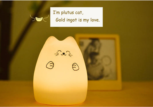 Kitty silicone LED night light for kids room